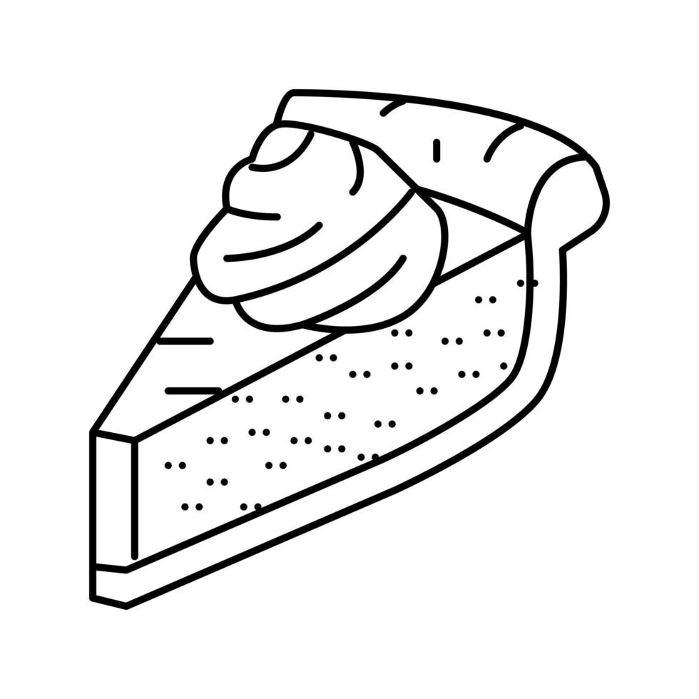 pompoen taart lijn icoon vector illustratie