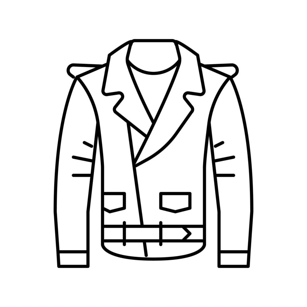 leren jas kleding lijn pictogram vectorillustratie vector