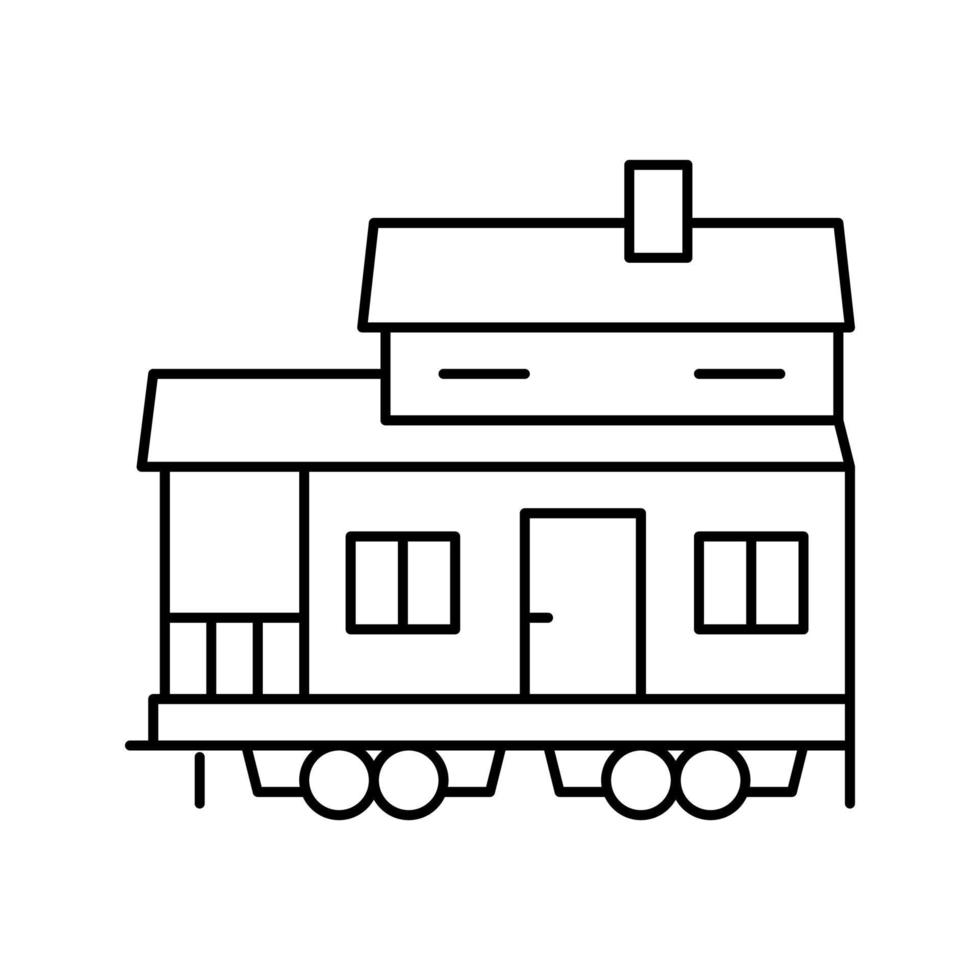 stacaravan huis lijn pictogram vectorillustratie vector