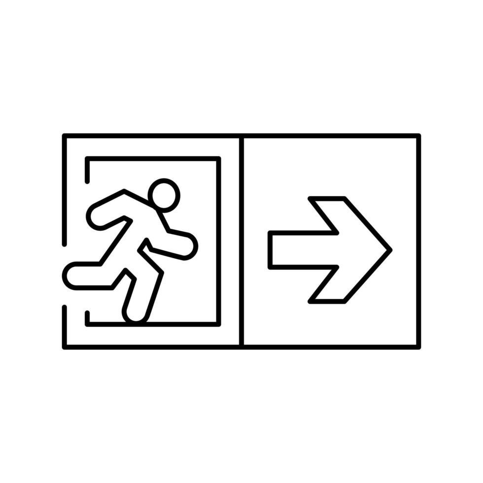 nooduitgang lijn pictogram vectorillustratie vector