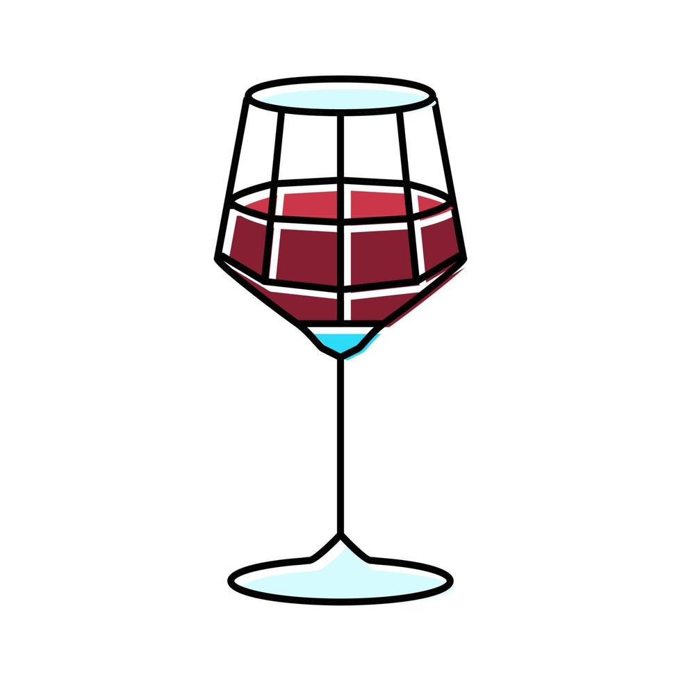 merlot wijn glas kleur icoon vector illustratie
