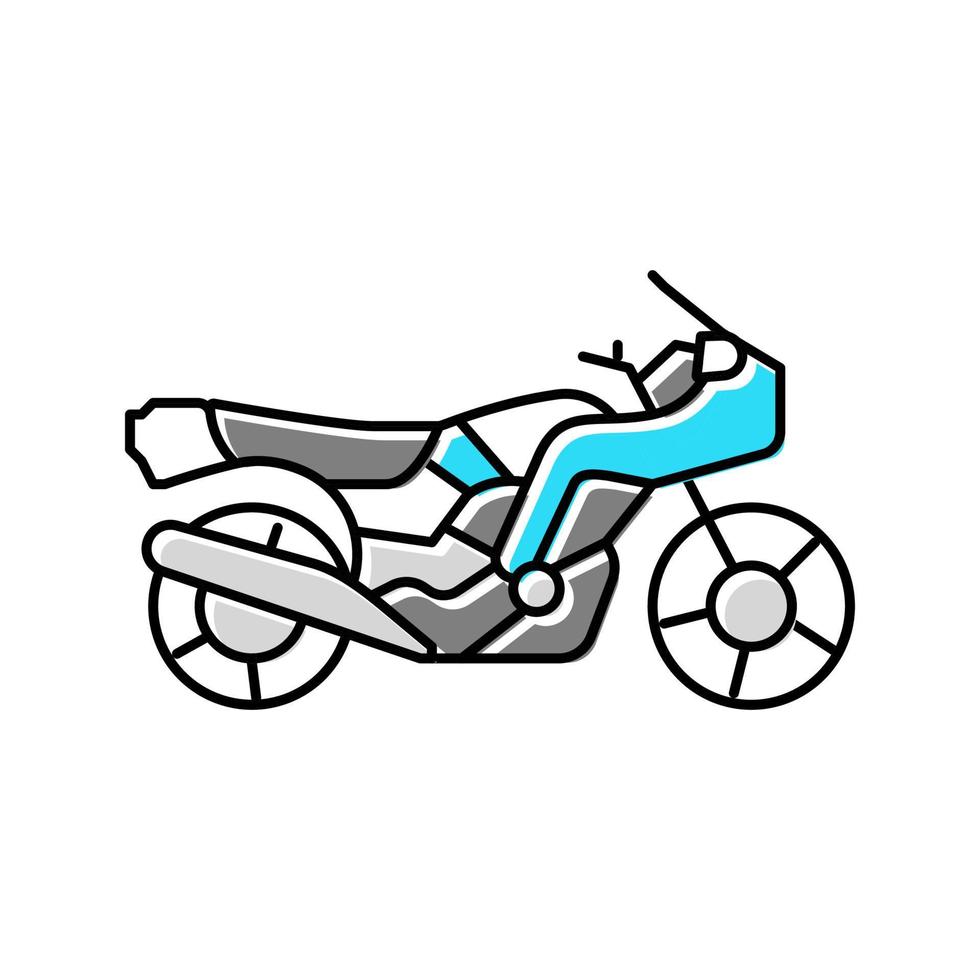 vintage motorfiets kleur pictogram vectorillustratie vector