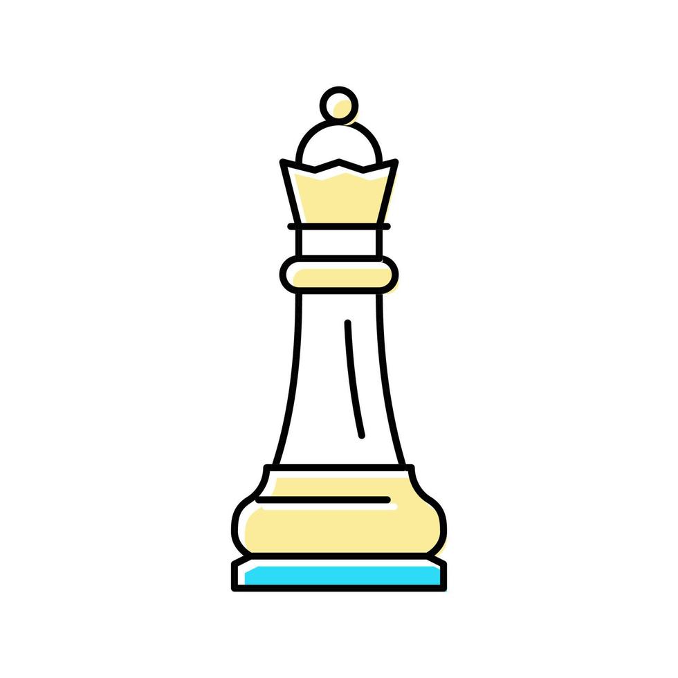 koningin schaken kleur pictogram vectorillustratie vector