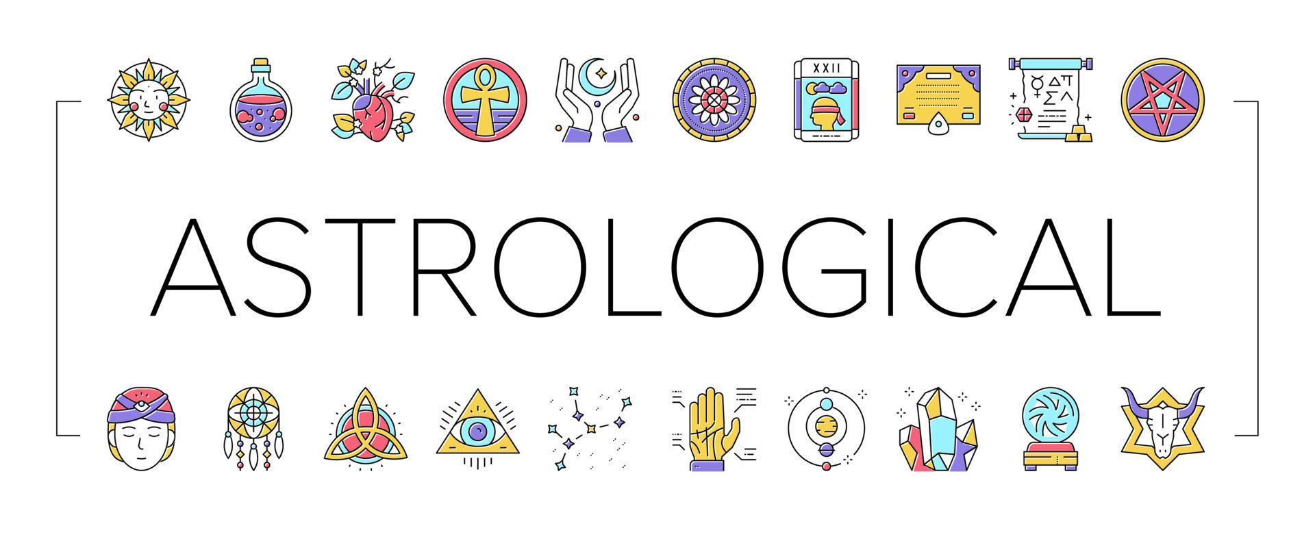 astrologische objecten collectie iconen set vector