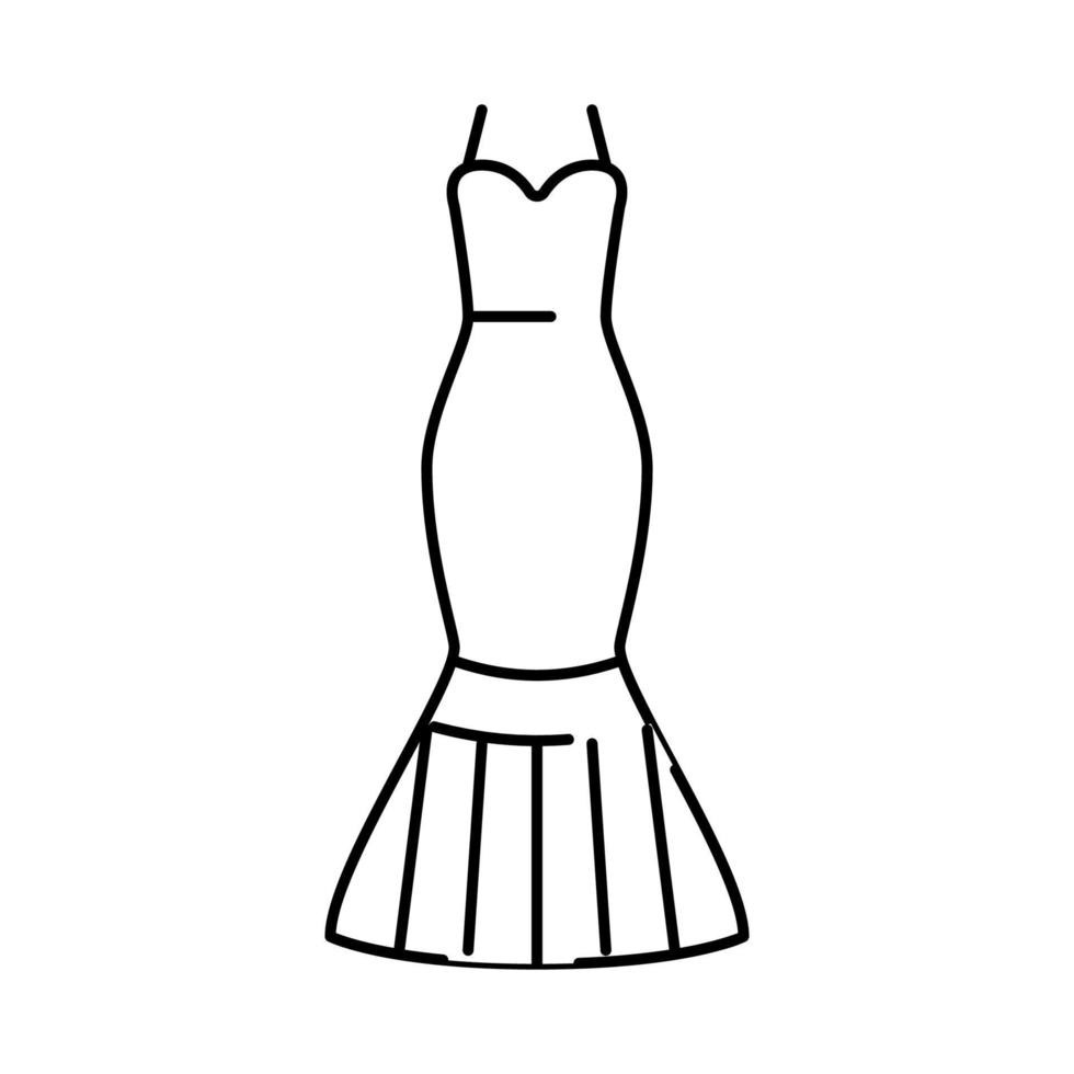 overdreven laten vallen bruid jurk lijn icoon vector illustratie