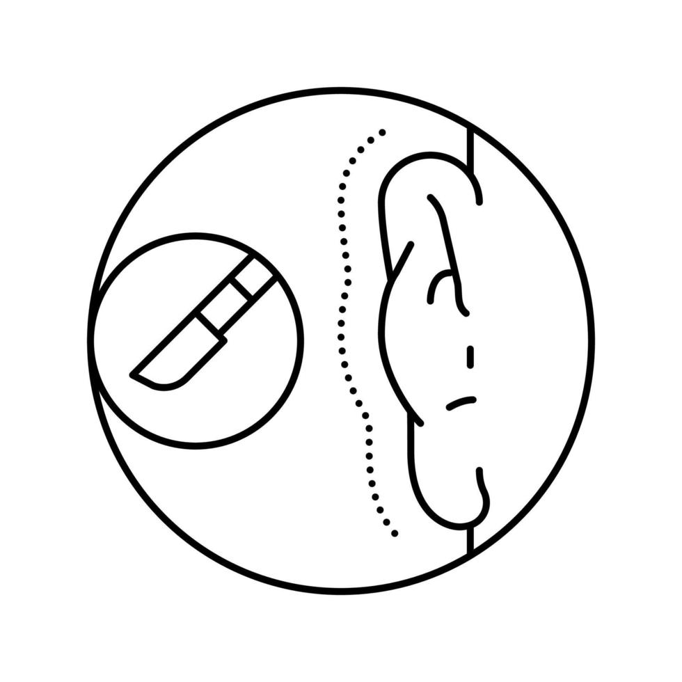 otoplastiek chirurgie lijn pictogram vectorillustratie vector