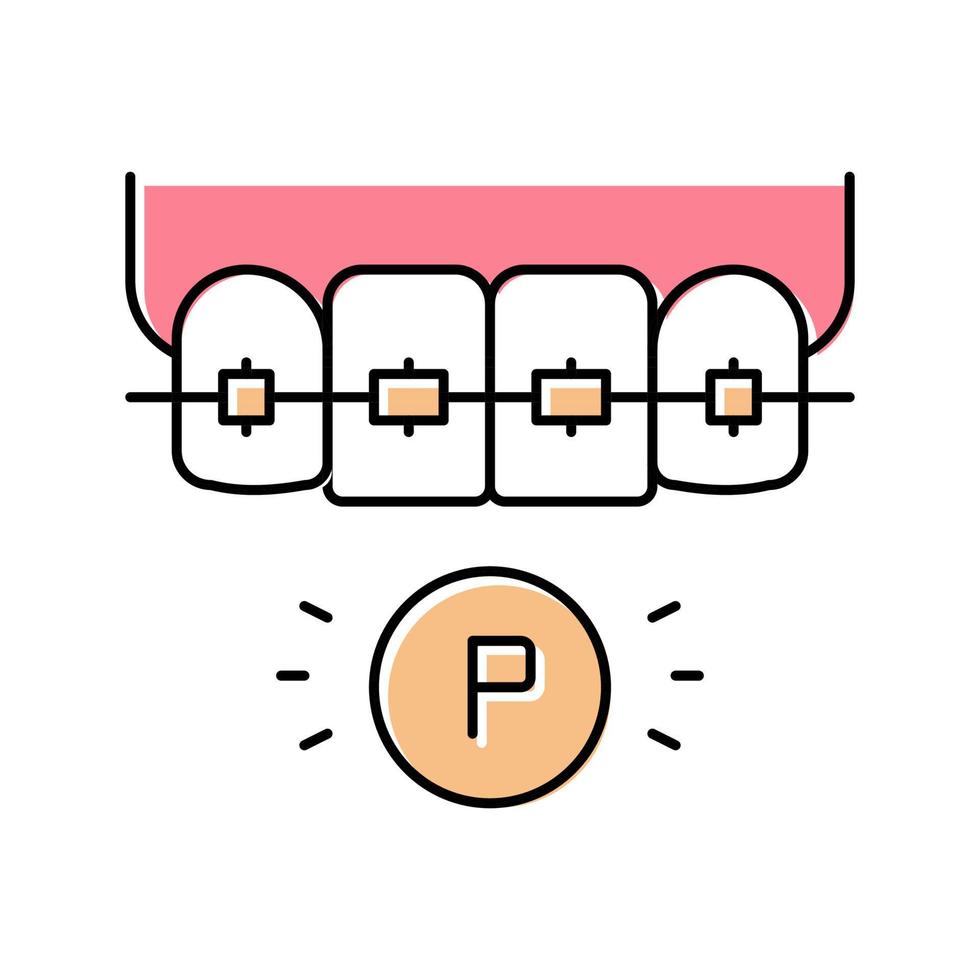 kunststof tand bretels kleur pictogram vectorillustratie vector