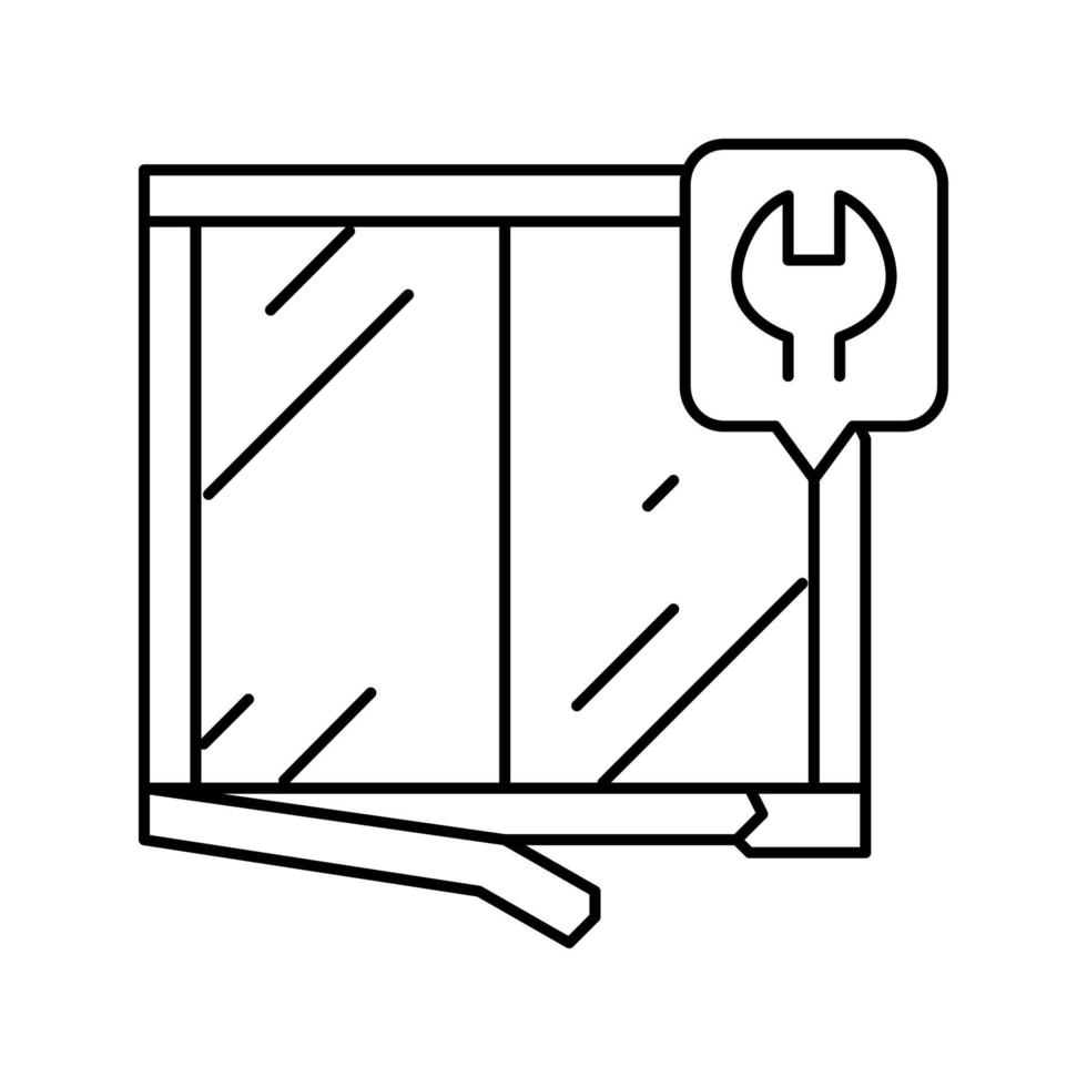 raamkozijn reparatie lijn pictogram vectorillustratie vector