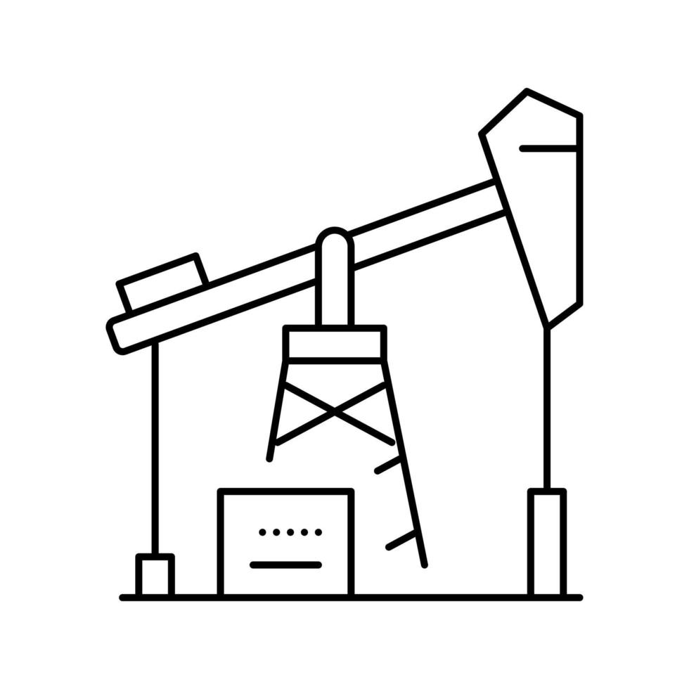 benzine boortoren lijn pictogram vector zwarte illustratie