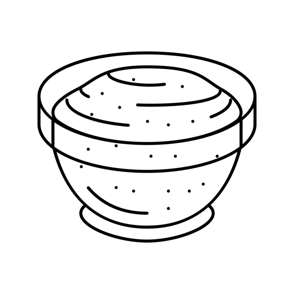 kom mosterd saus voedsel lijn icoon vector illustratie