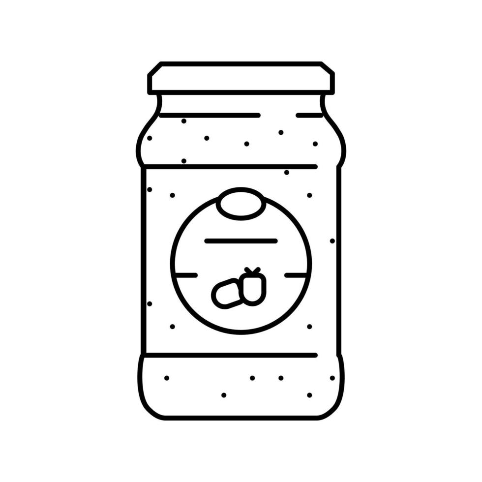 jam framboos fruit BES lijn icoon vector illustratie