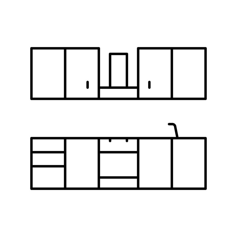 keukenmeubilair lijn pictogram vectorillustratie vector
