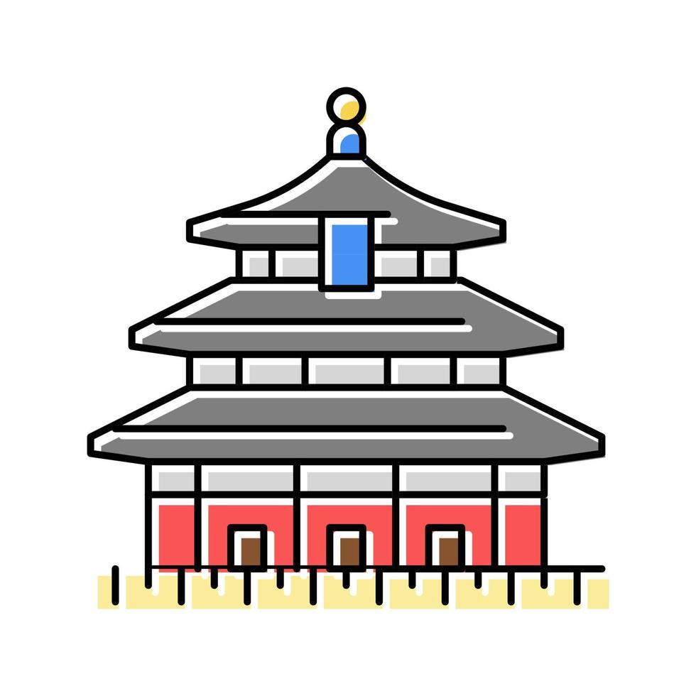 tempel van de hemel kleur pictogram vectorillustratie vector