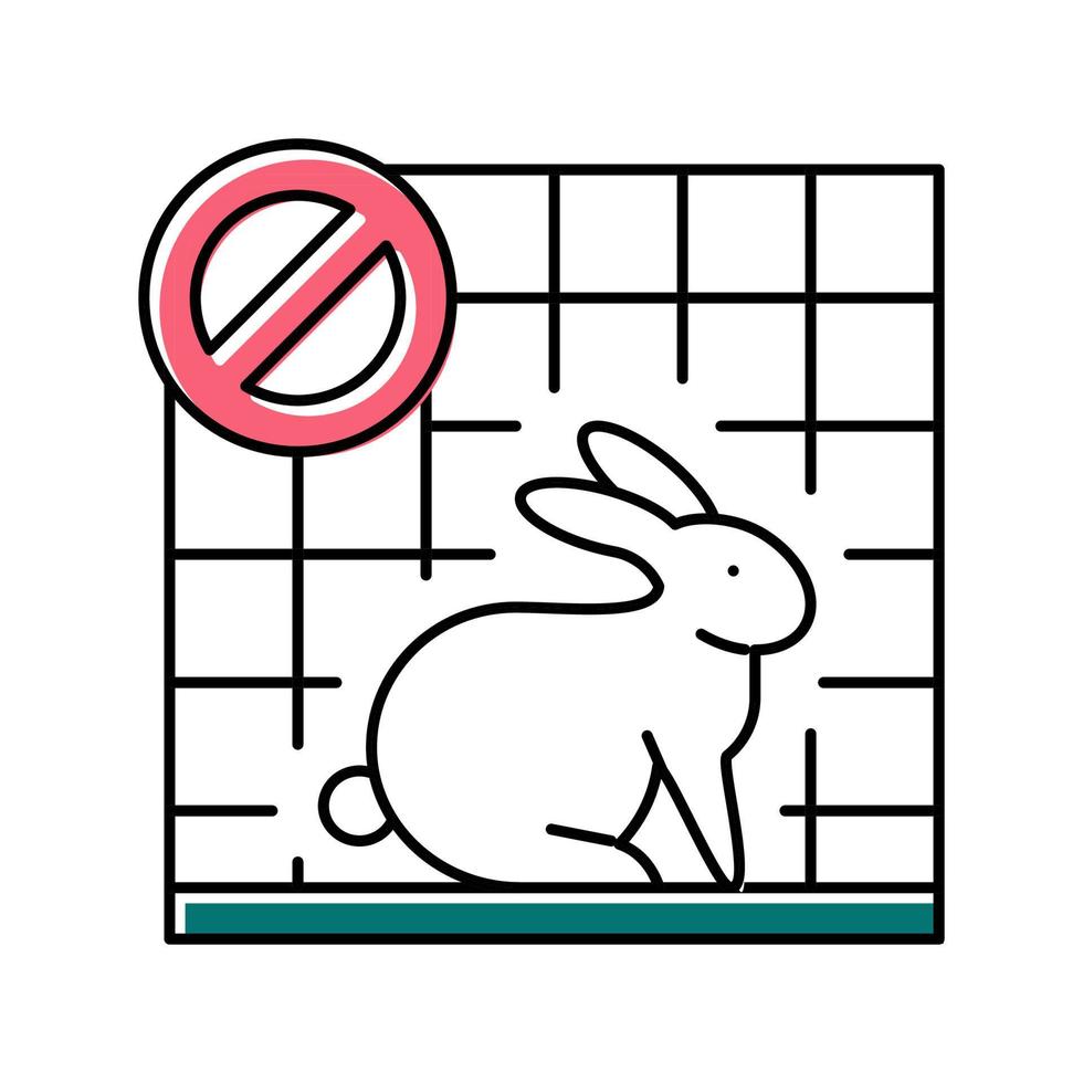 stop konijn in kooi kleur pictogram vectorillustratie vector