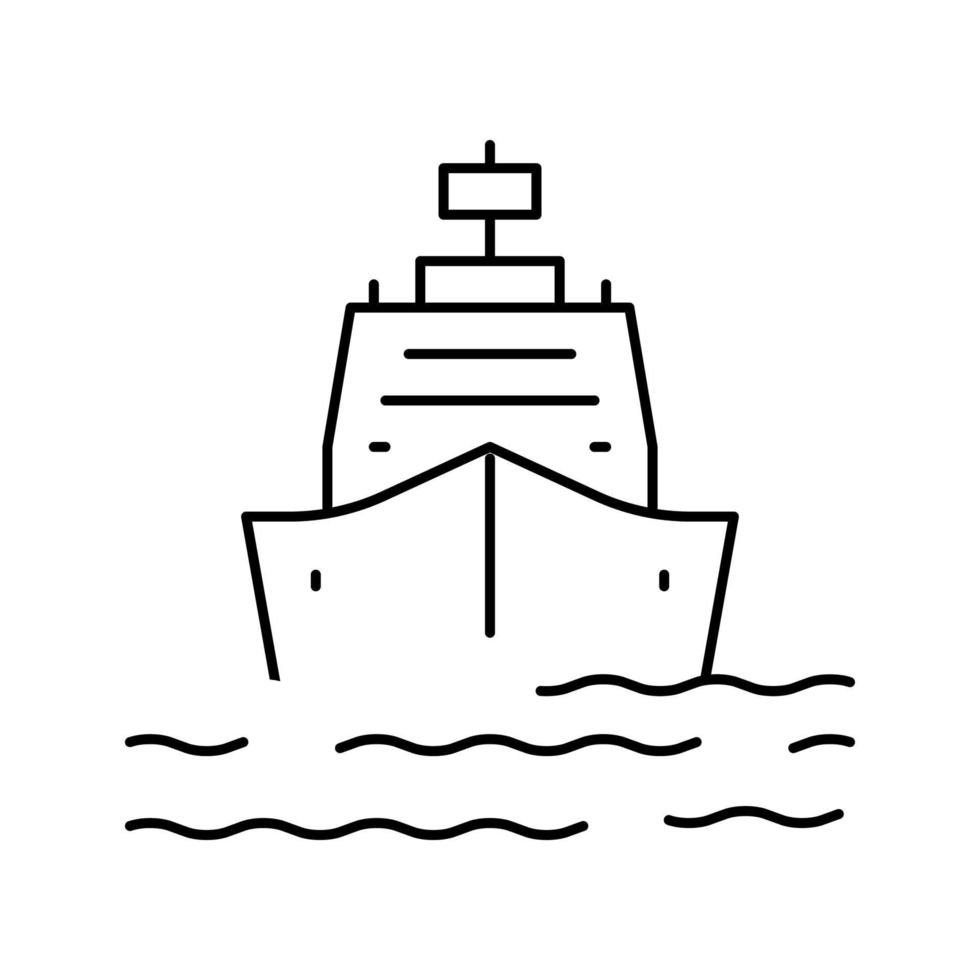 schip dat in haven lijn pictogram vectorillustratie binnenkomt vector