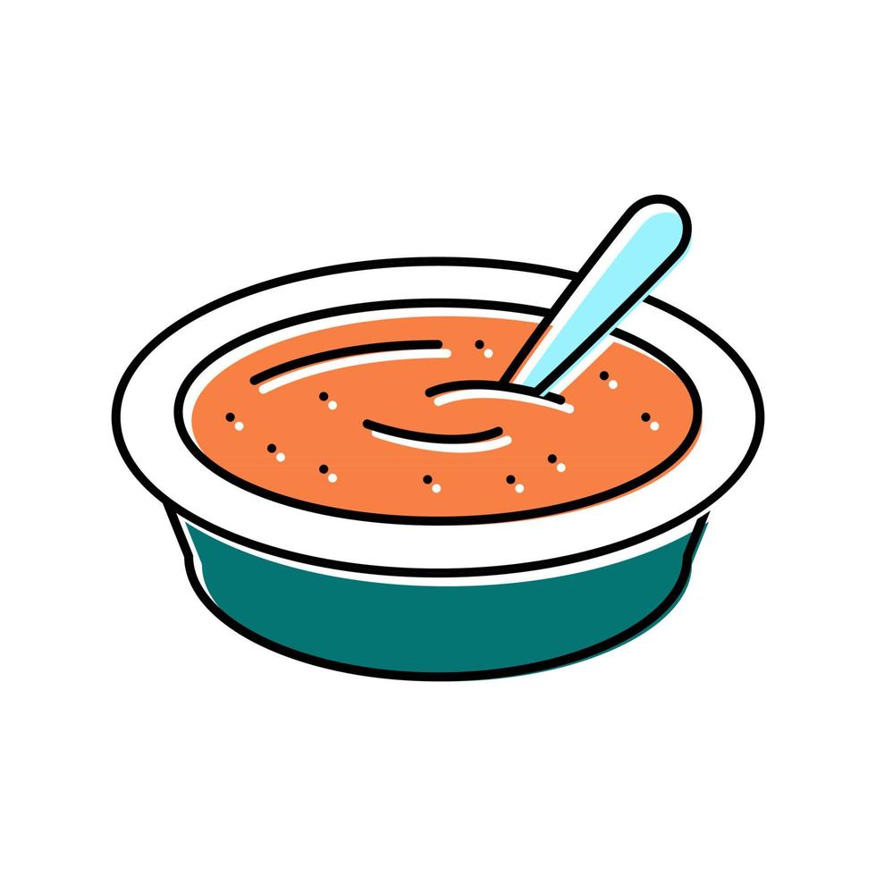 soep gekookt wortel ingrediënt kleur pictogram vectorillustratie vector