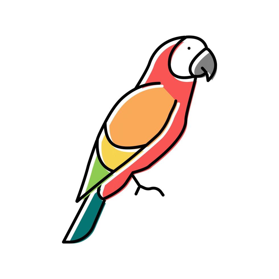 papegaai tropische vogel kleur pictogram vectorillustratie vector