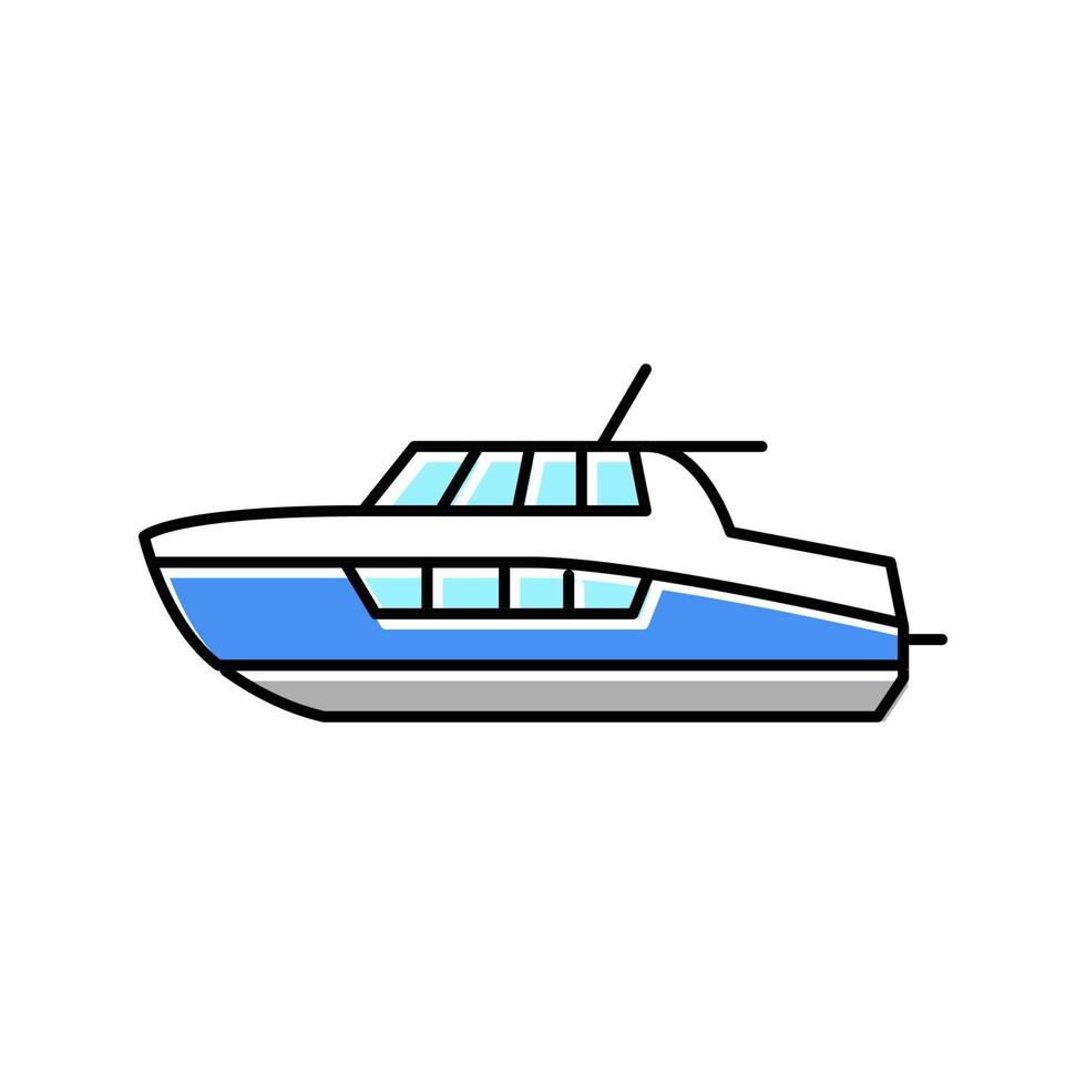 kajuitboot boot kleur pictogram vectorillustratie vector