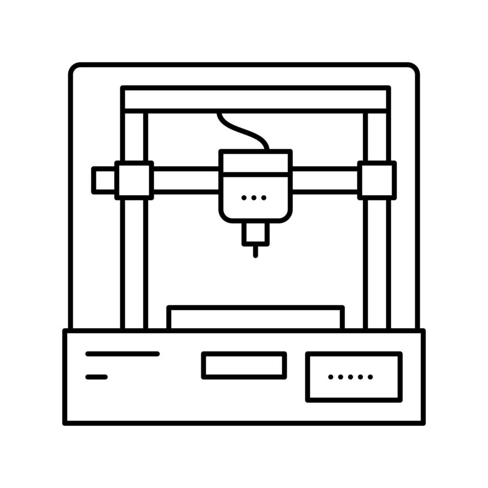 3D-printer lijn pictogram vectorillustratie vector