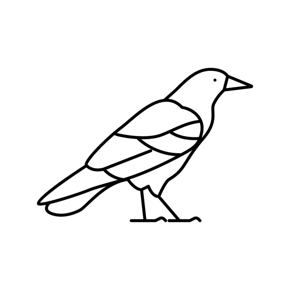 kraai vogel lijn pictogram vectorillustratie vector