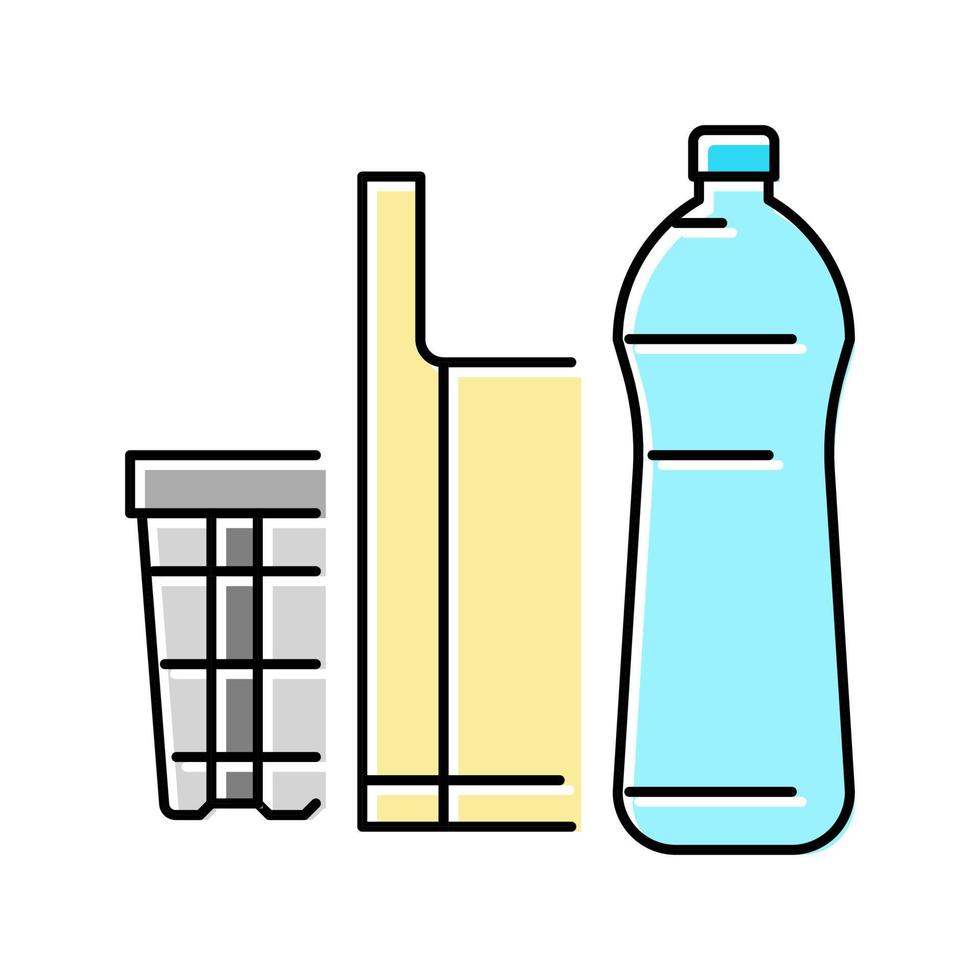 polyethyleen thermoplastische kleur pictogram vectorillustratie vector