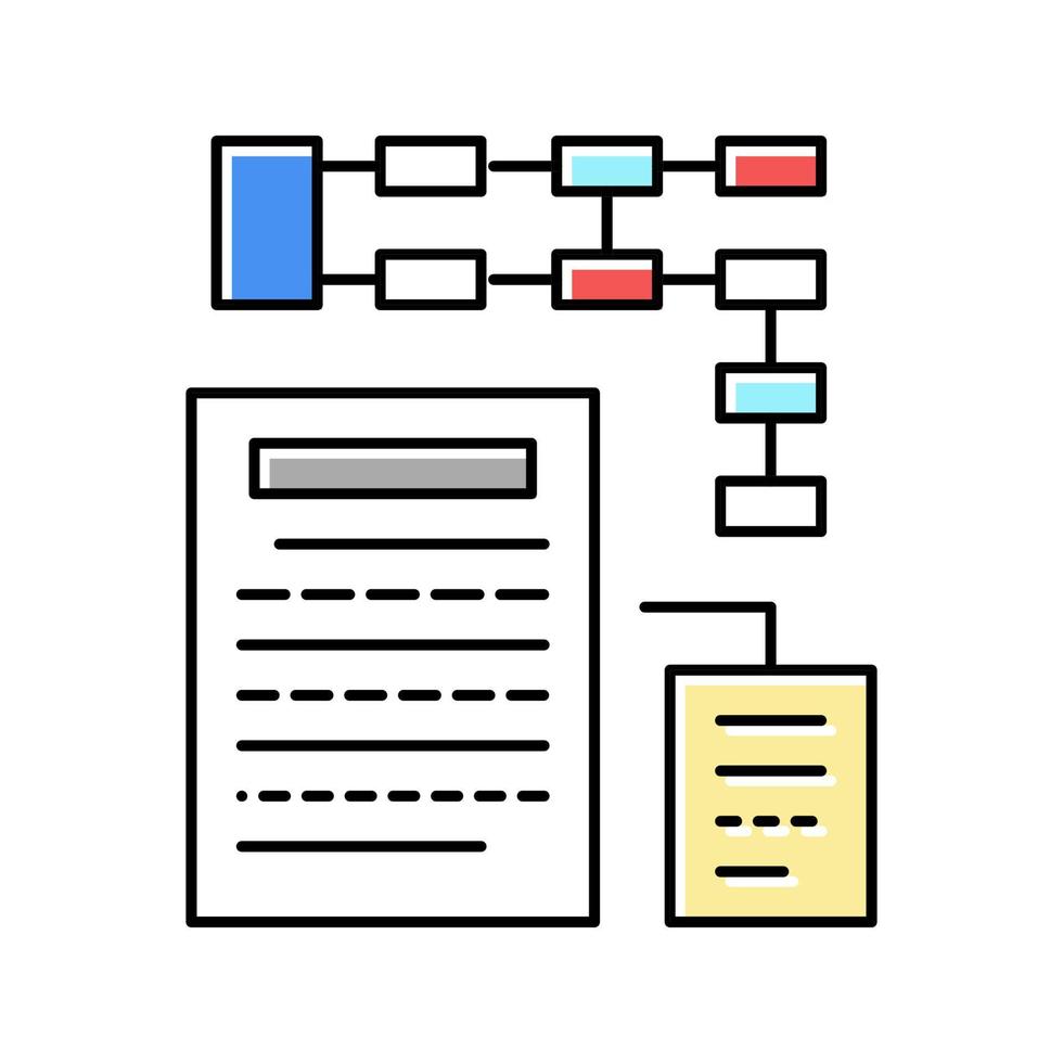 planning en rapportage kleur pictogram vectorillustratie vector