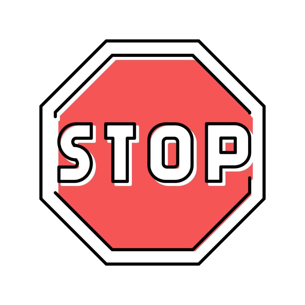 stop verkeersbord kleur pictogram vectorillustratie vector