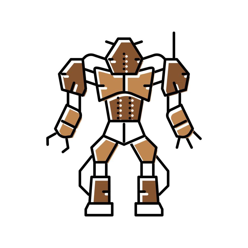 robot monster kleur icoon vector illustratie