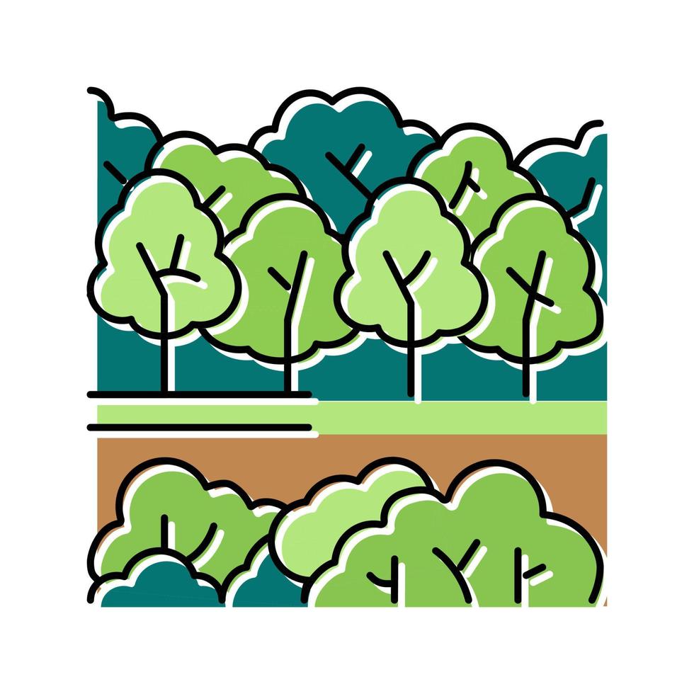 bos park kleur pictogram vectorillustratie vector