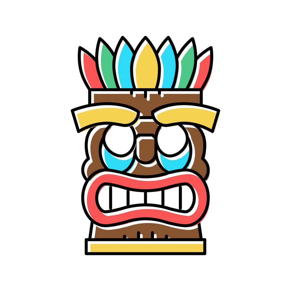 tiki masker kleur pictogram vectorillustratie vector