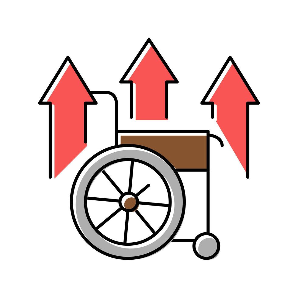 handicap toenemende armoede probleem kleur pictogram vectorillustratie vector