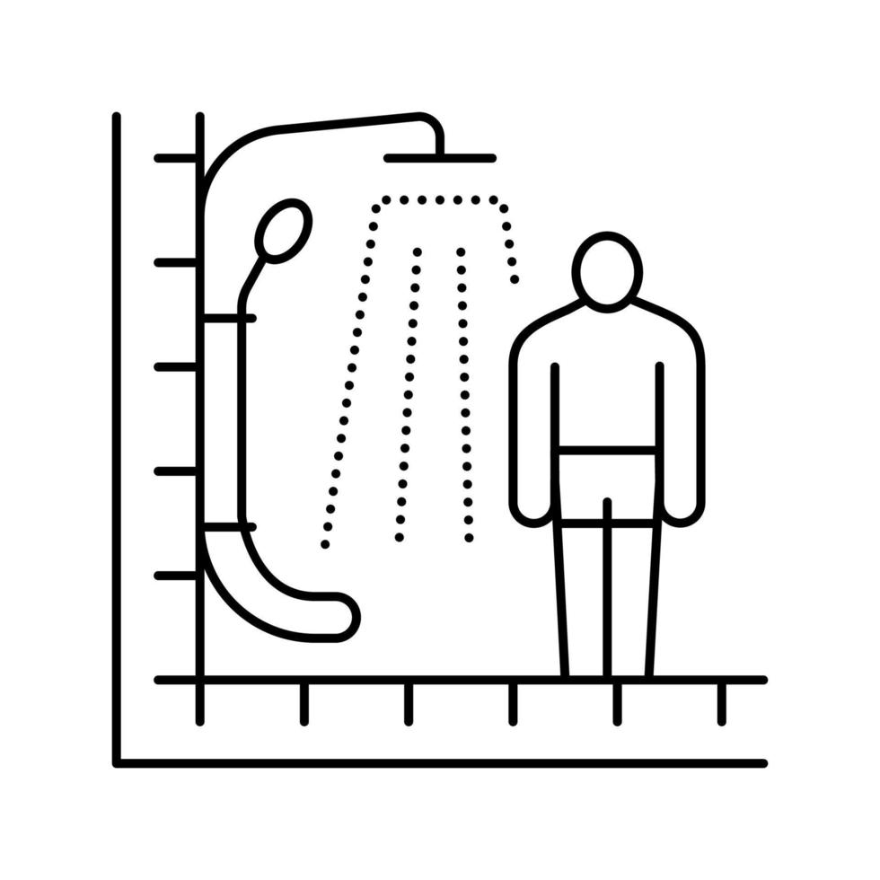 douche voor badlijn pictogram vectorillustratie vector