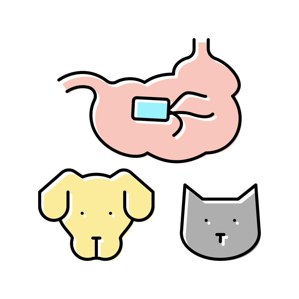 salmonellose hond en kat kleur pictogram vectorillustratie vector