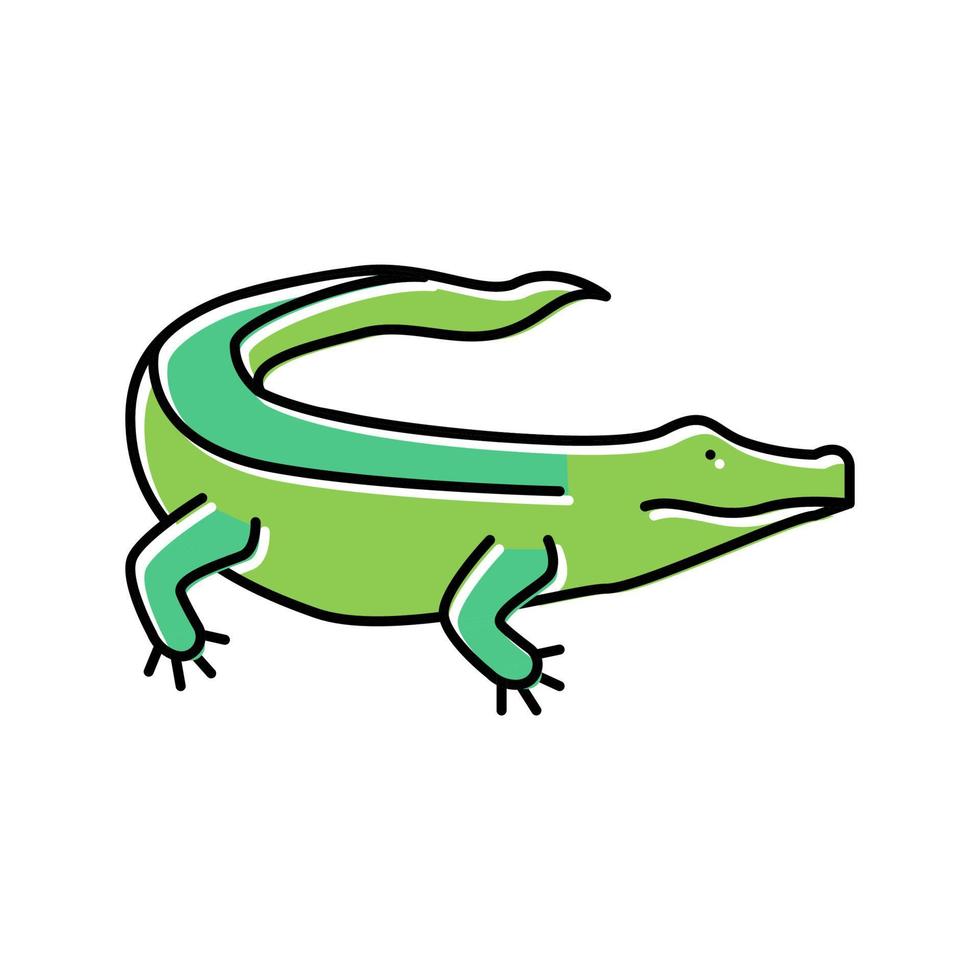 alligator wild reptiel kleur pictogram vectorillustratie vector