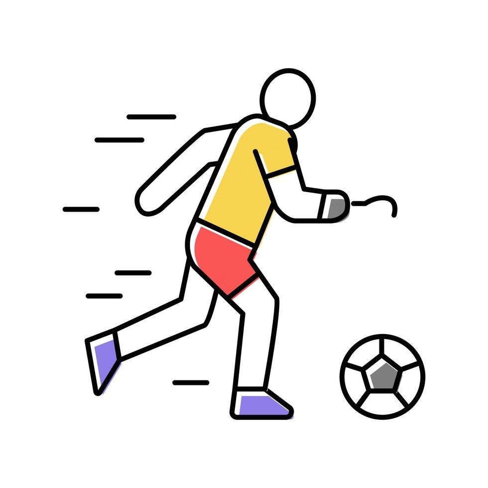 voetbal Amerikaans voetbal spelen gehandicapten atleet kleur icoon vector il