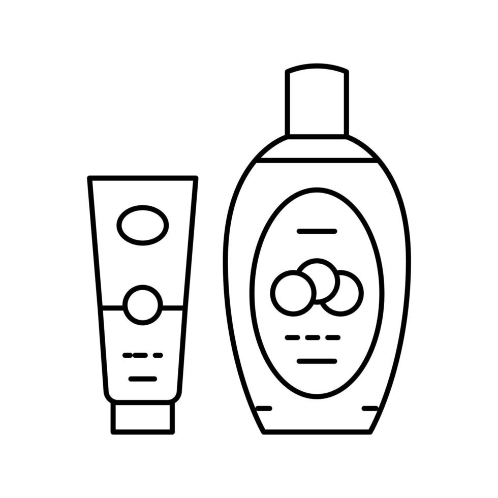 cosmetica met komkommer ingrediënt lijn pictogram vectorillustratie vector