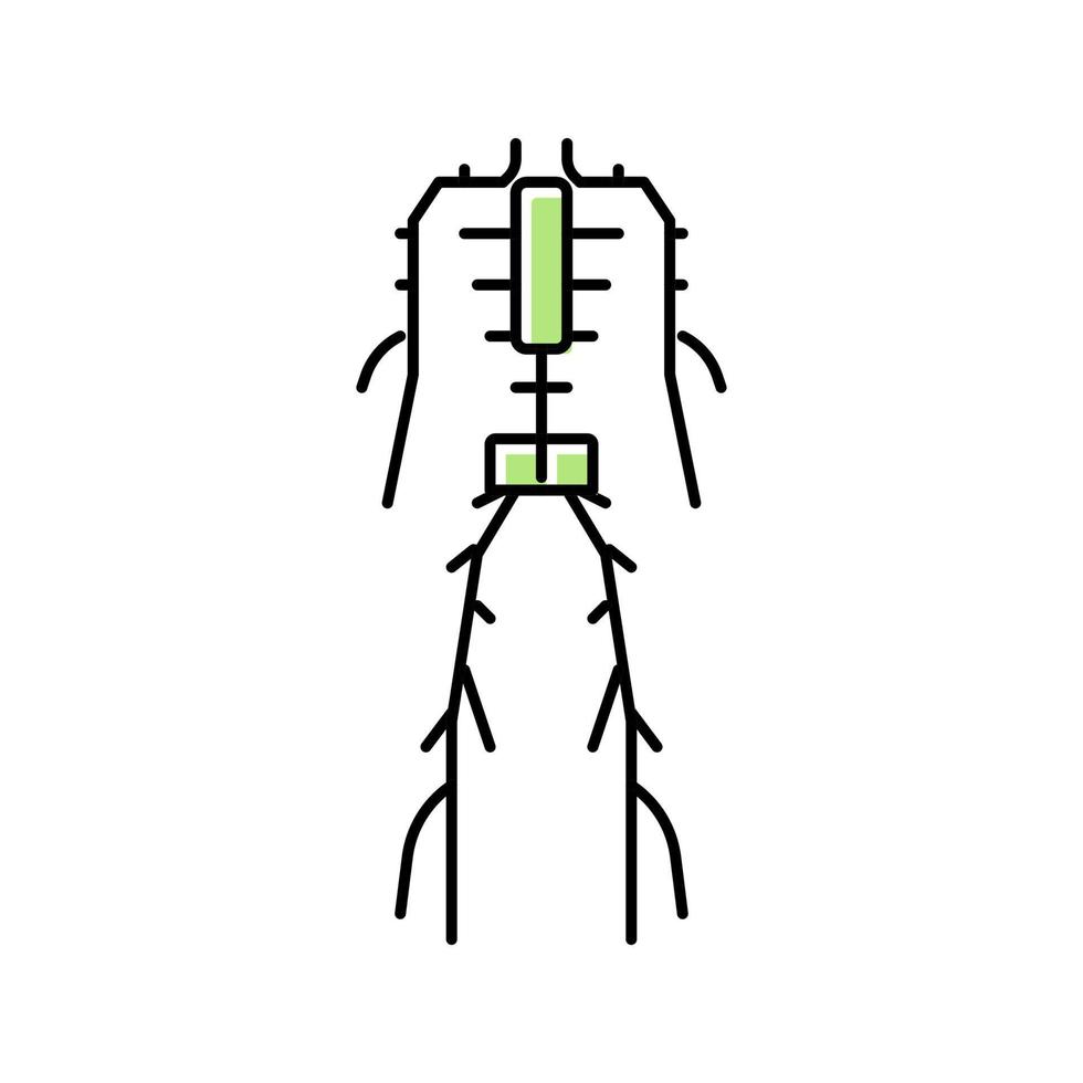 lymfestelsel kleur pictogram vectorillustratie vector