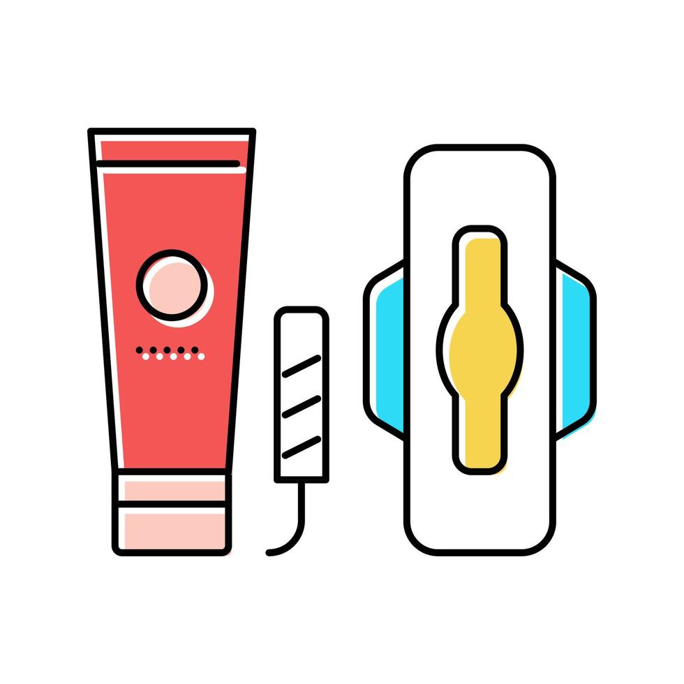 vrouw sanitaire accessoires kleur pictogram vectorillustratie vector