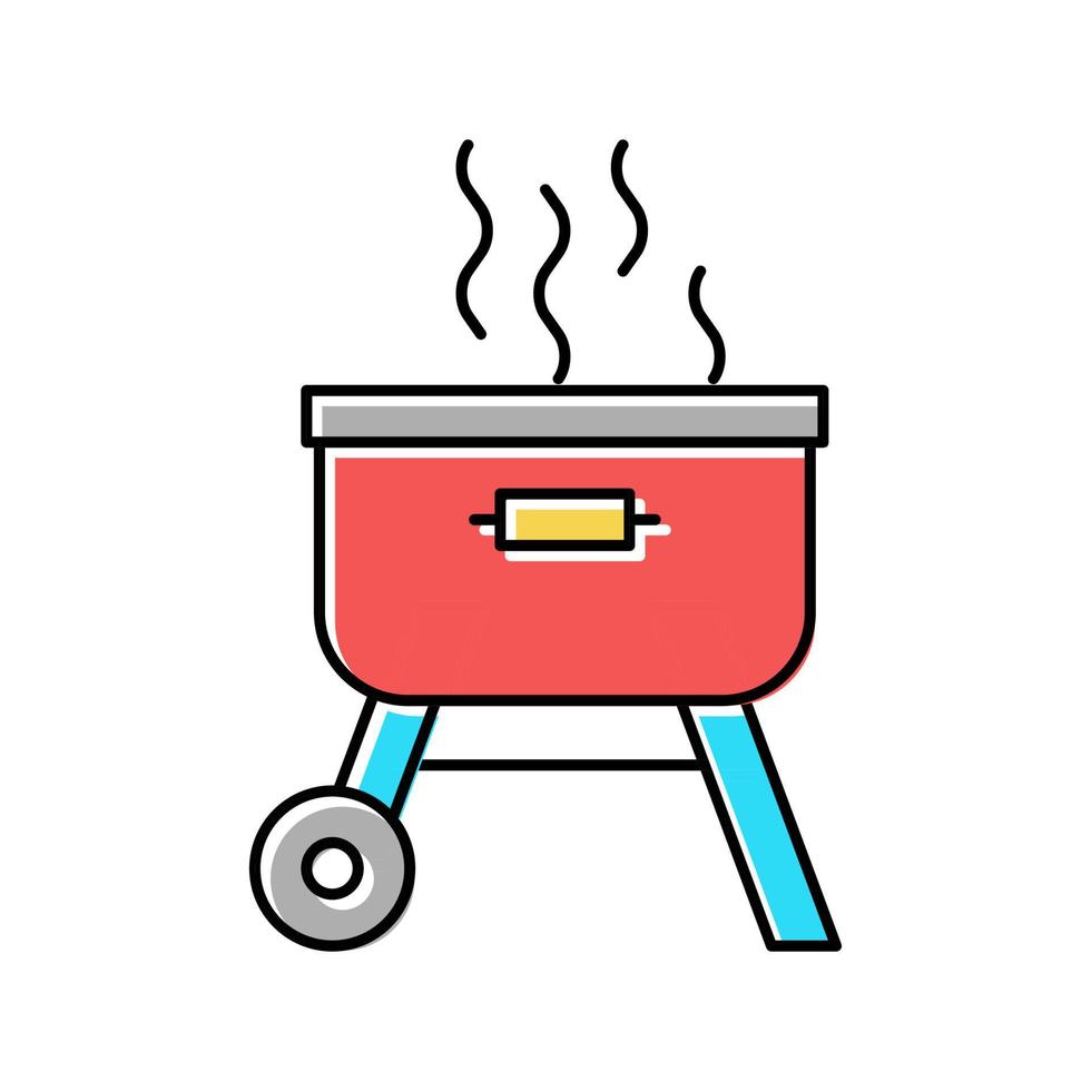 bbq ijzer zomer picknick kleur pictogram vectorillustratie vector