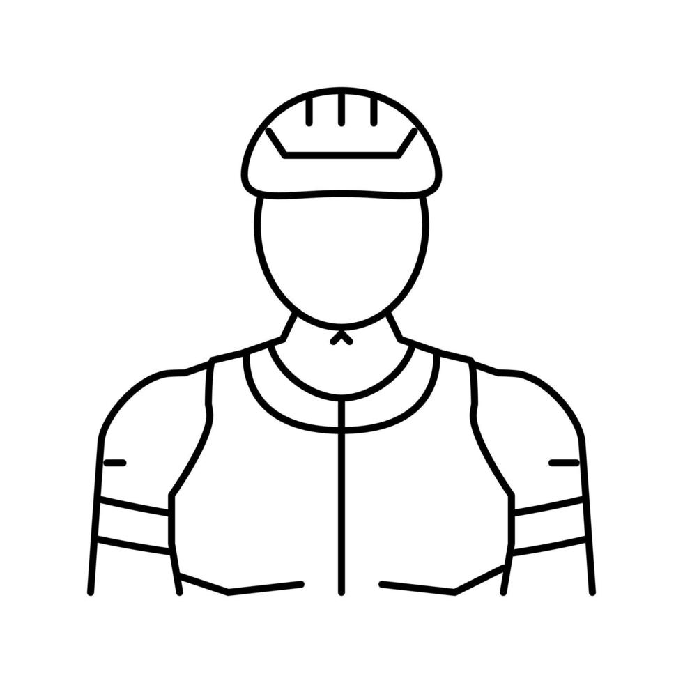 mannelijke wielrenner lijn pictogram vectorillustratie vector