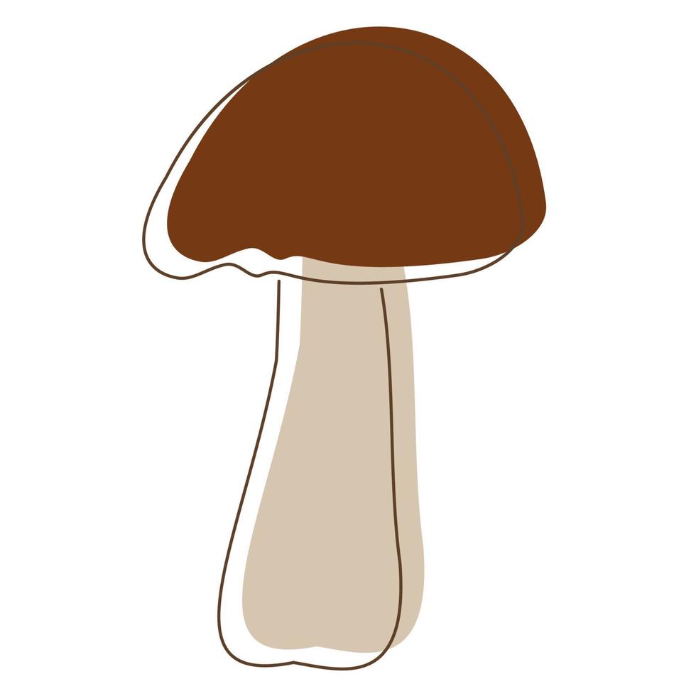 shiitake paddestoel lijn kunst. eetbaar biologisch champignons. truffel bruin kap. Woud wild champignons soorten. kleurrijk vector illustratie geïsoleerd Aan wit achtergrond.