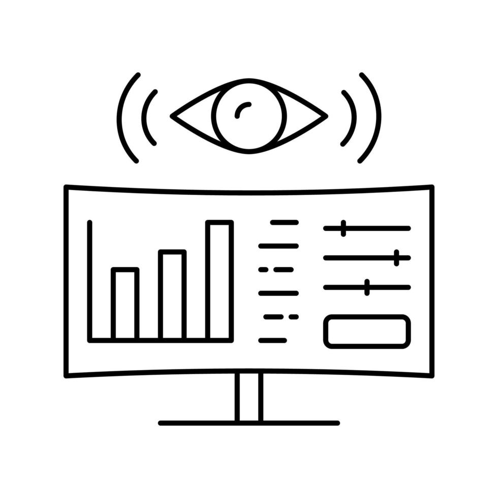 monitoring systeem lijn pictogram vectorillustratie vector