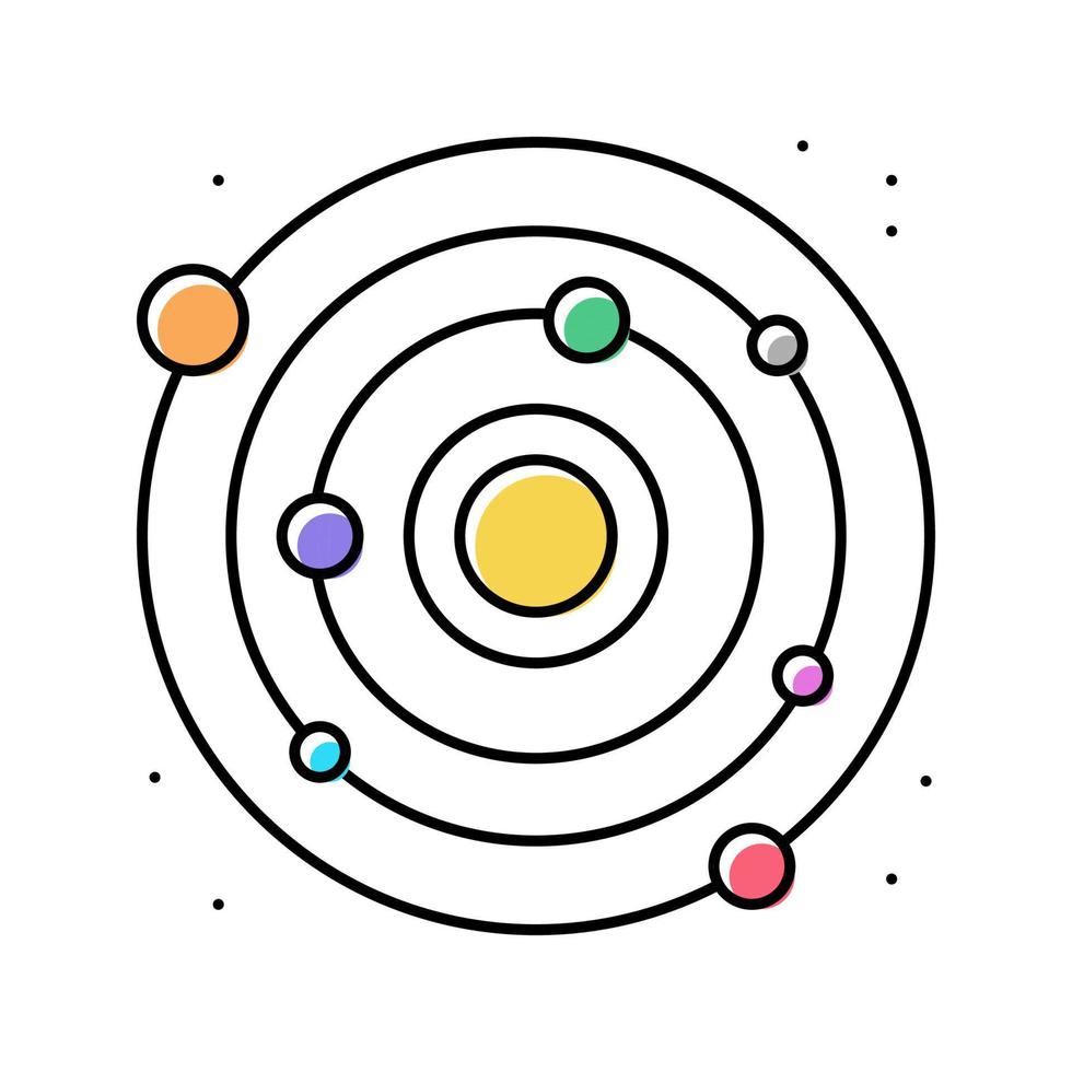 zonnestelsel kleur pictogram vector vlakke afbeelding