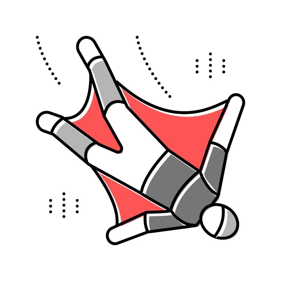 wingsuit vliegen extremal man kleur pictogram vectorillustratie vector