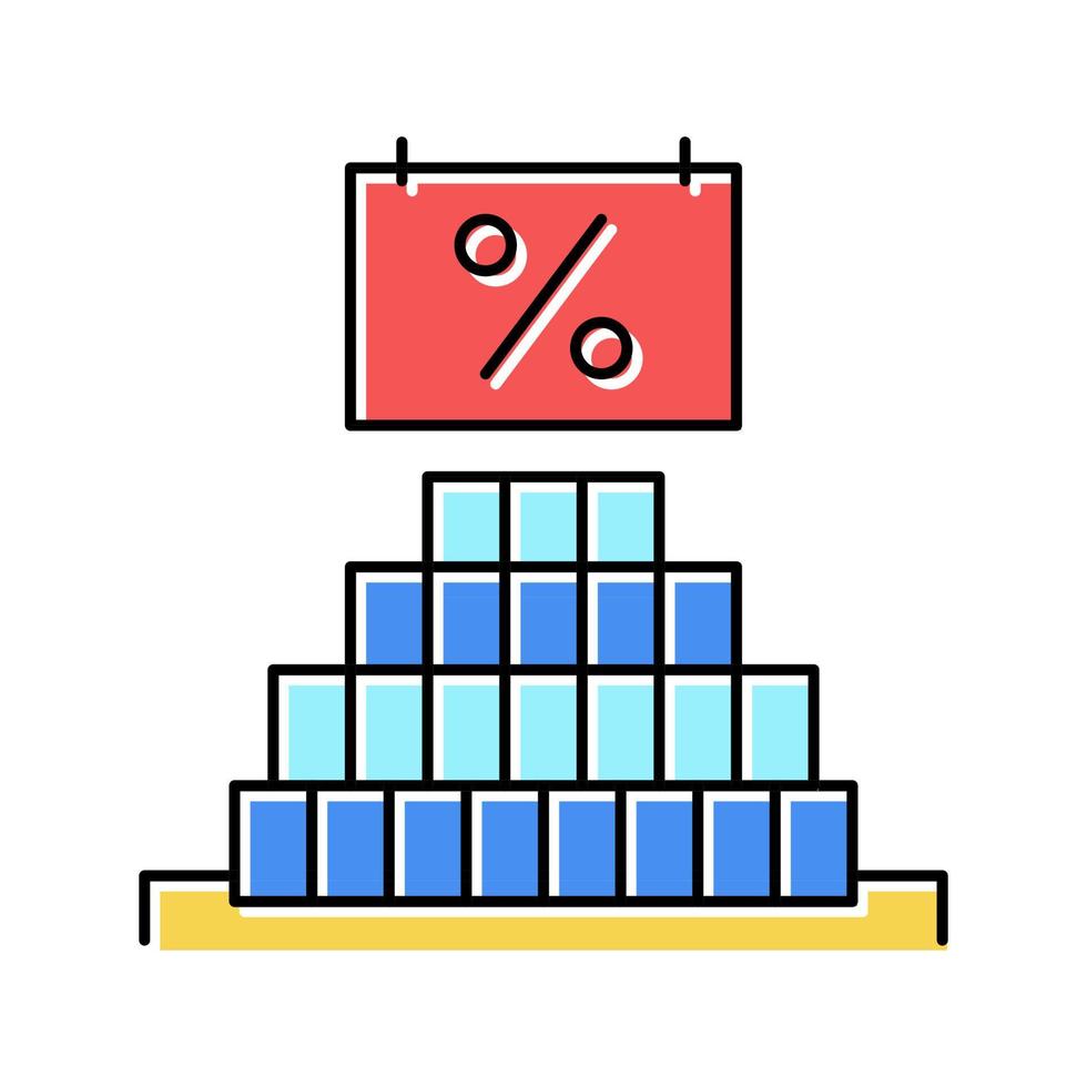 producten te koop met korting kleur pictogram vectorillustratie vector