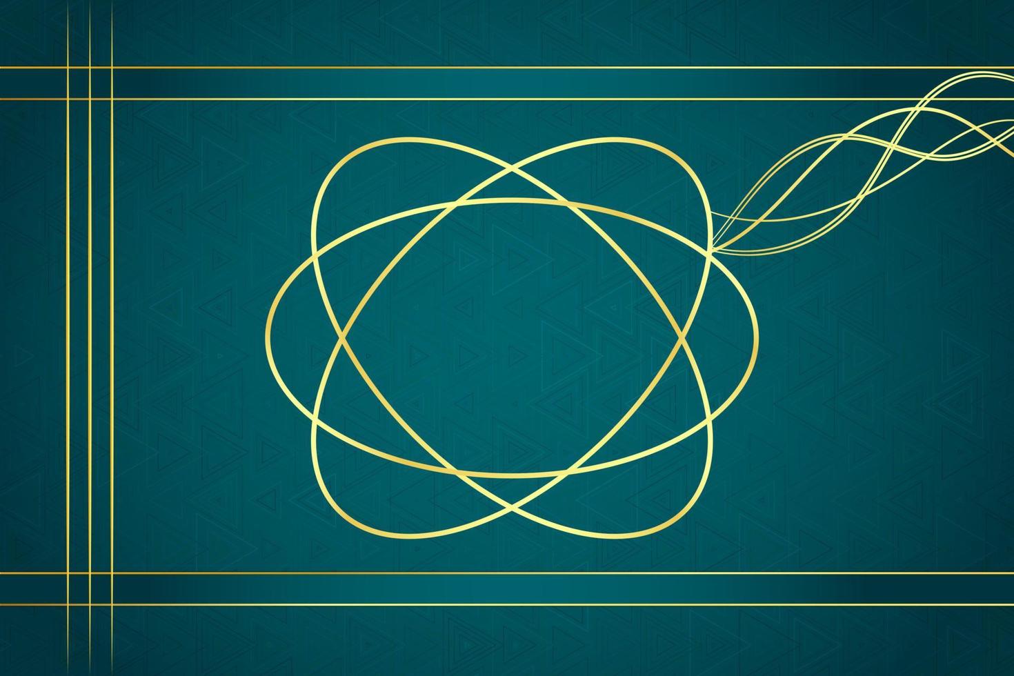 modern luxe abstract achtergrond met gouden lijn elementen blauw groen helling achtergrond modern voor ontwerp vector