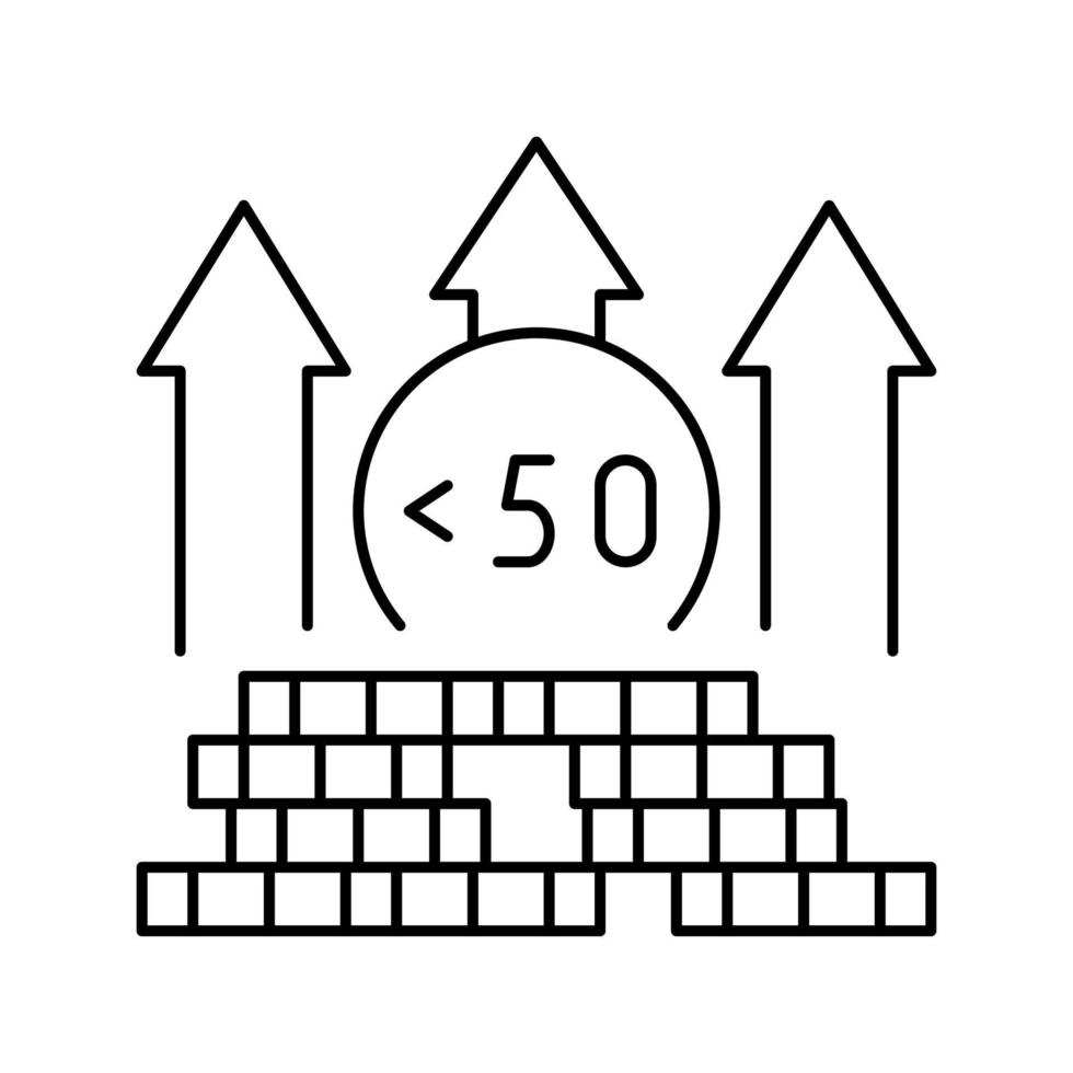 hyperinflatie financiën lijn pictogram vectorillustratie vector