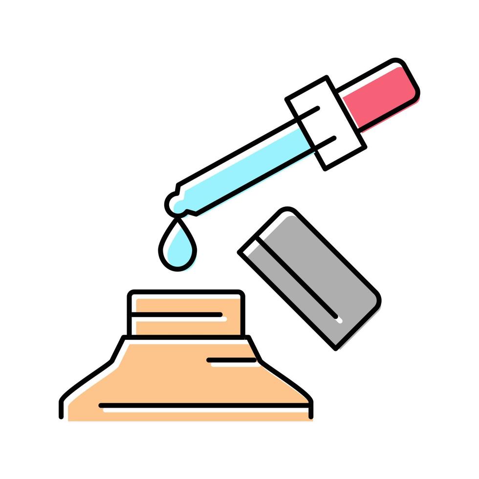 geneeskunde homeopathie vloeistof te laten vallen uit pipet kleur pictogram vectorillustratie vector