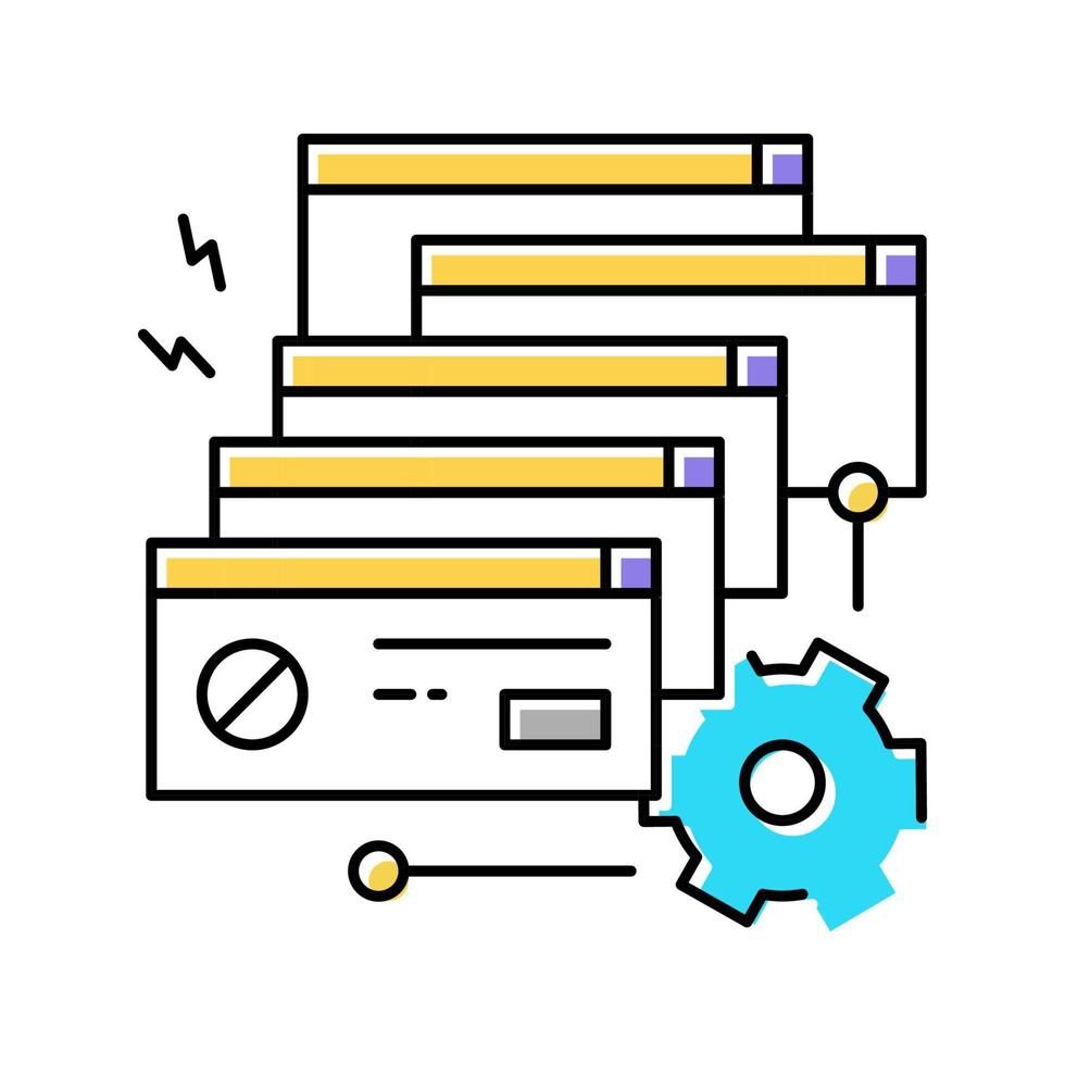 crash systeem kleur pictogram vectorillustratie vector