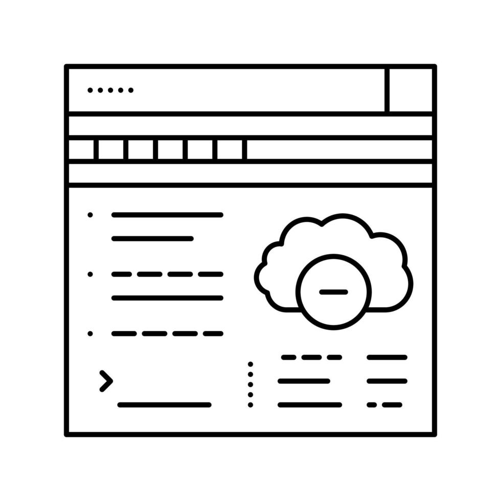 online toegang tot cloud of hacking account lijn pictogram vectorillustratie vector